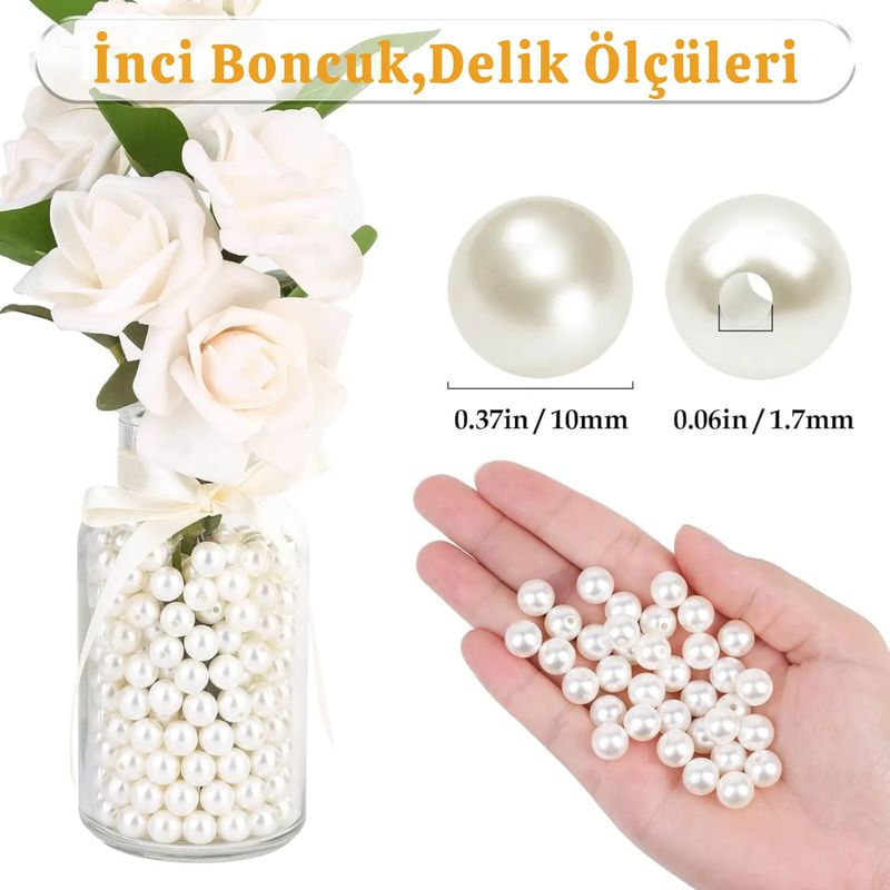 10 mm inci boncuk, 1,7 mm delik ölçüsü